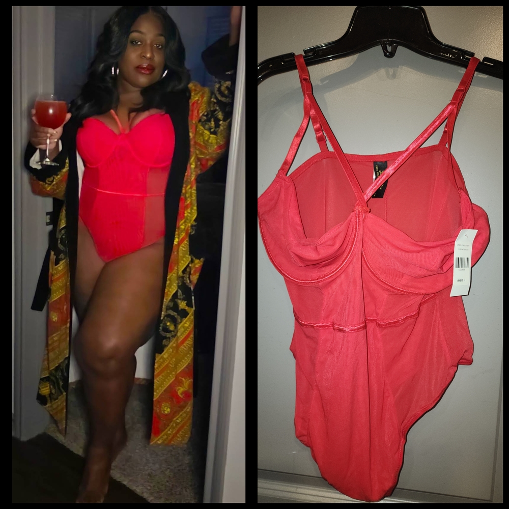 Vibrant Red Bodysuit